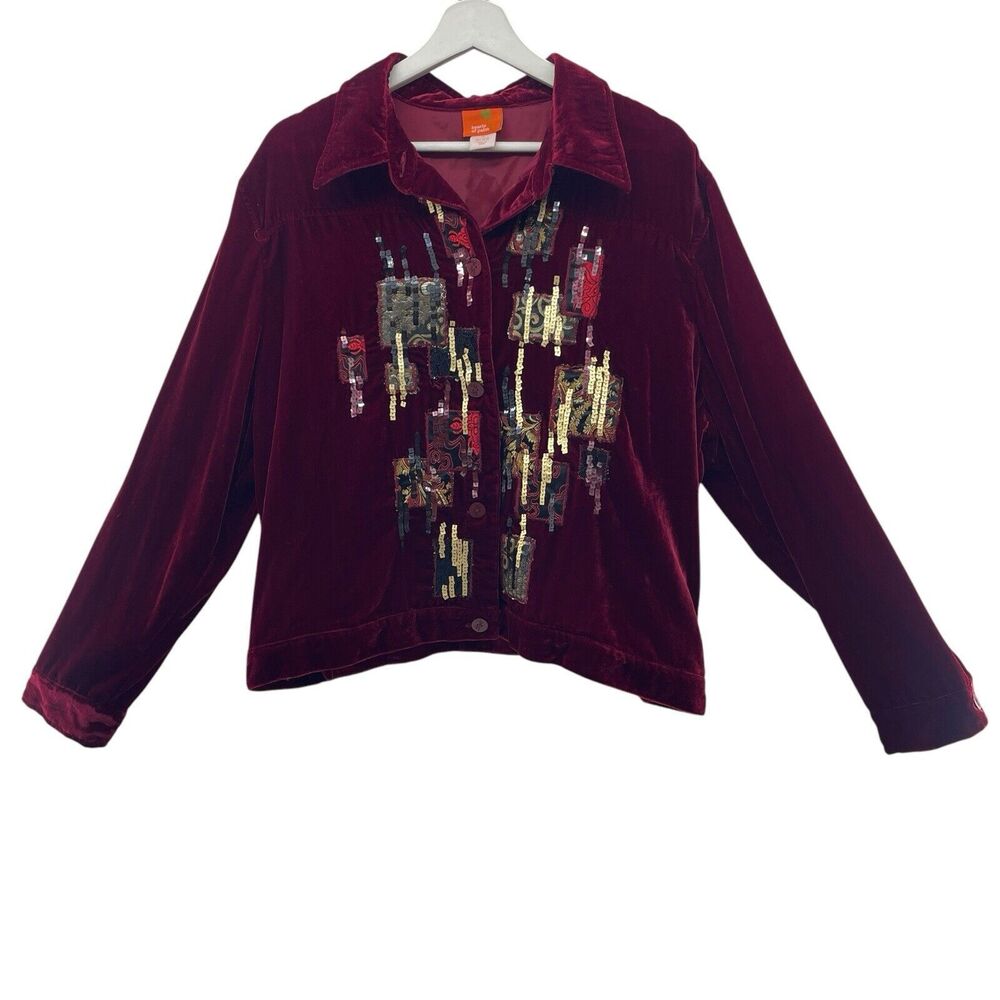 Hearts of Palm Velvet Bomber Jacket with Metallic Details